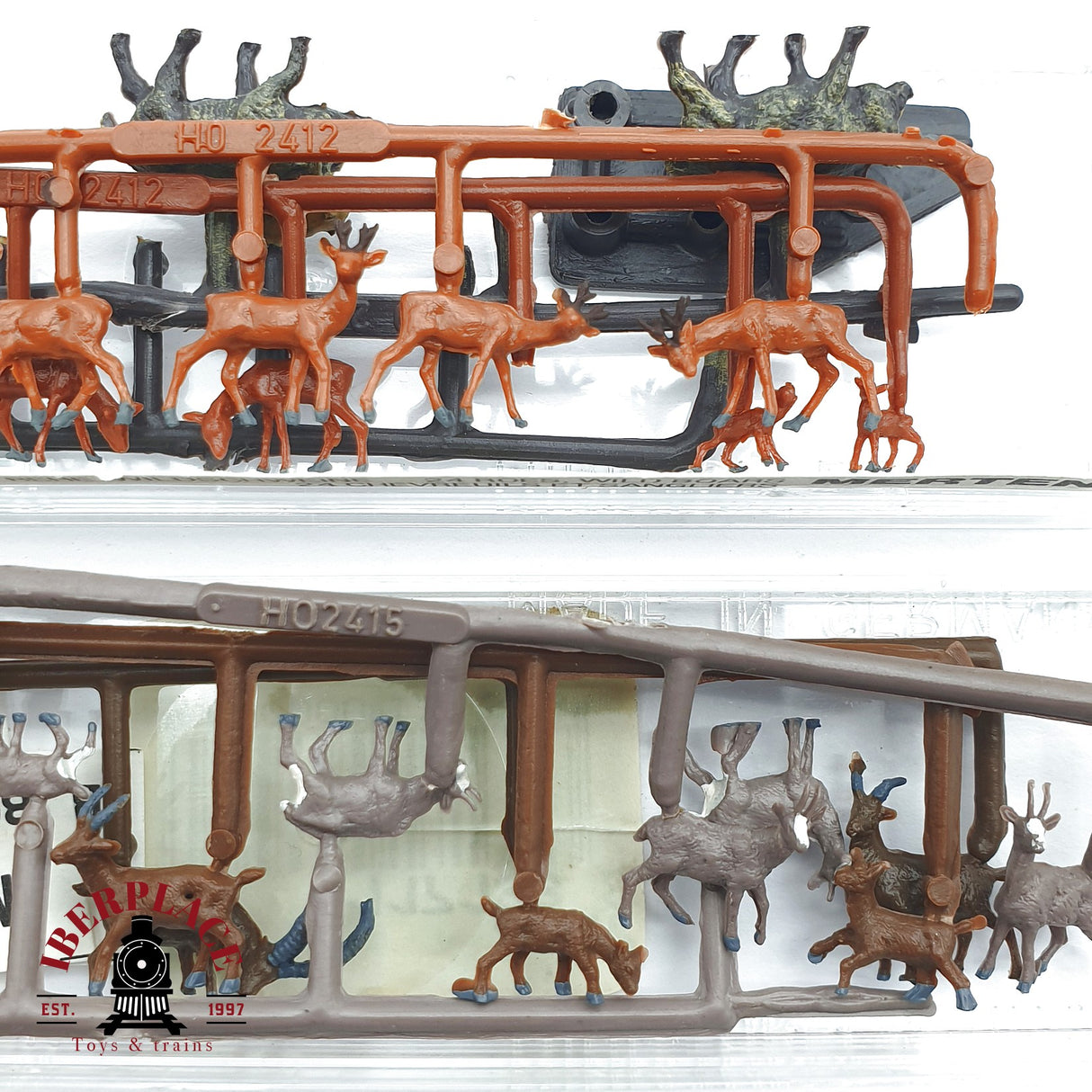 ♻️ 2da mano -  Merten 2x 2414 Figuras animales ciervos H0 escala 1:87 EH09