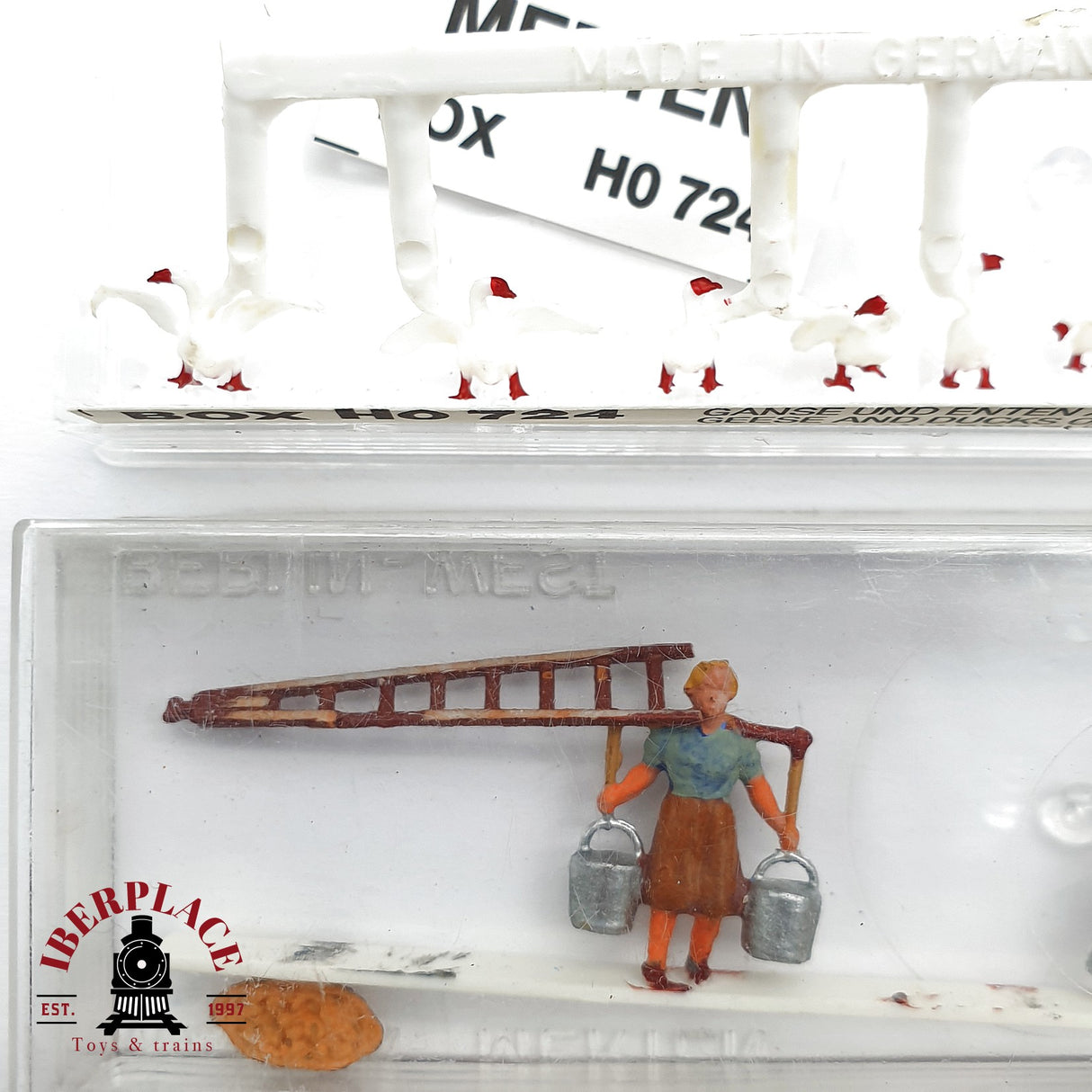 ♻️ 2da mano -  Merten 2x 2258 724 Figuras gansos animales, comerciantes H0 escala 1:87 EH09