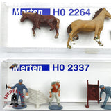♻️ 2da mano -  Merten 2x 2264 2337 Figuras animales caballos, albañiles H0 escala 1:87 EH09
