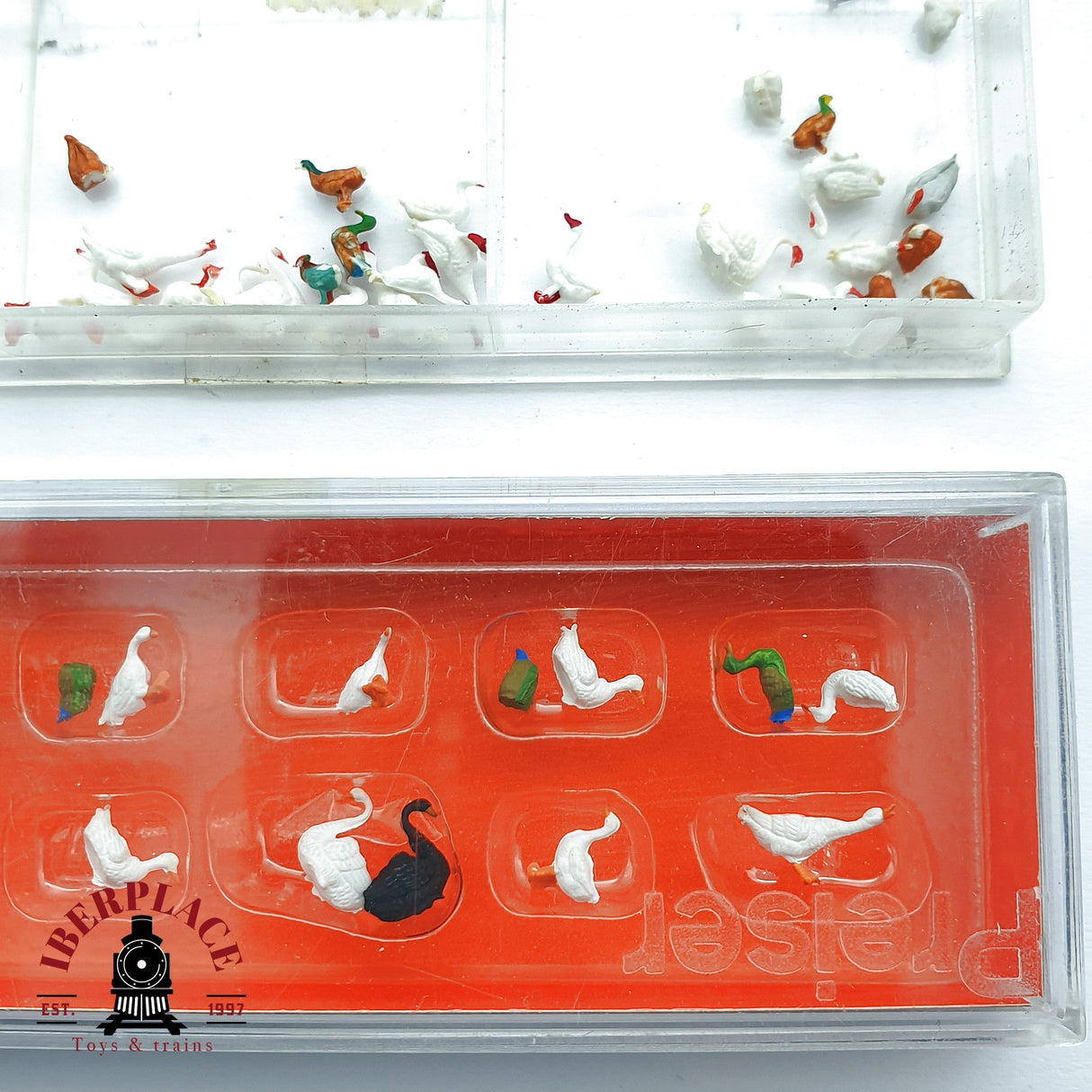 ♻️ 2da mano -  Preiser 2x 14167 Figuras animales gansos H0 escala 1:87 EH09