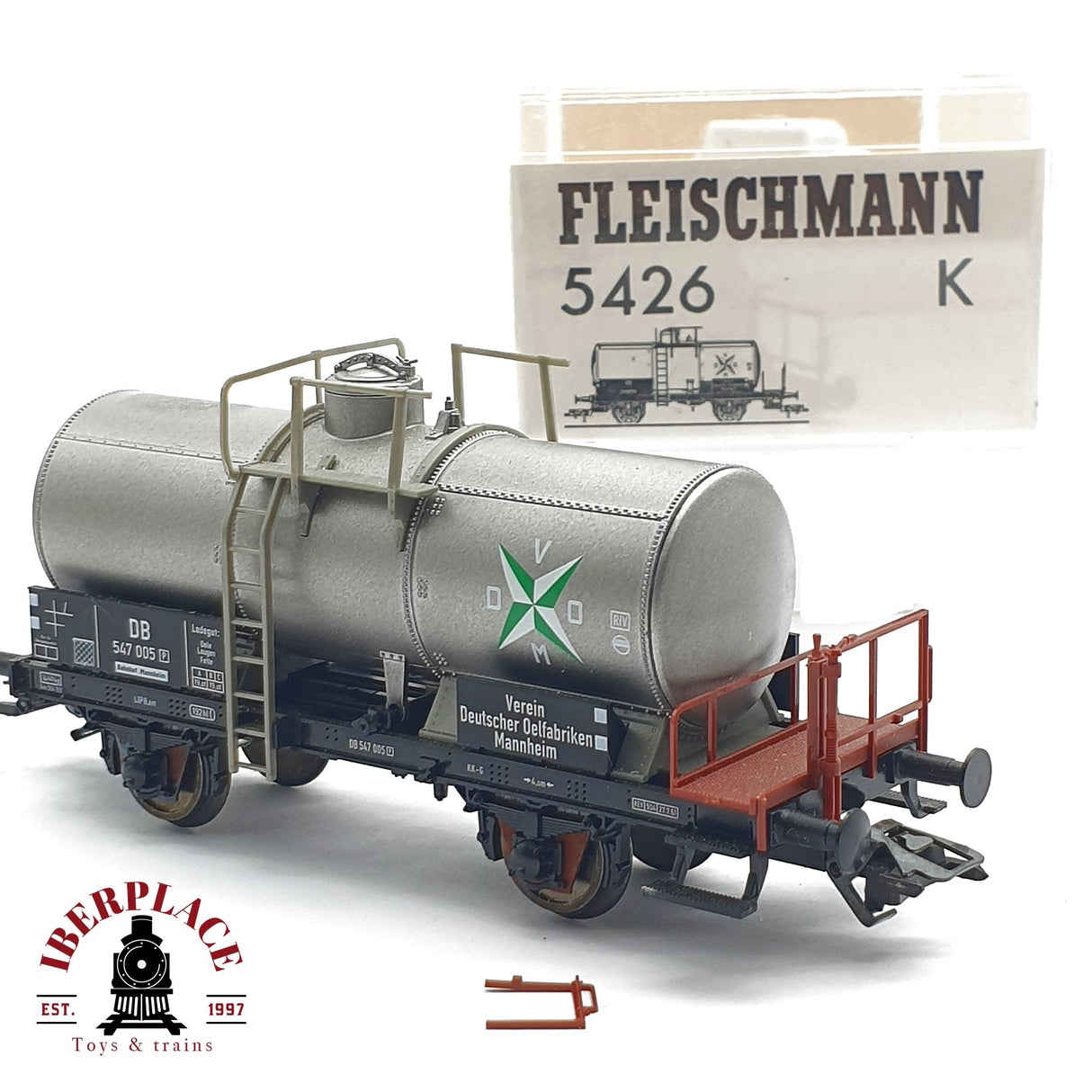 ♻️ 2da mano -  DC Fleischmann 5426K vagon cisterna DB 547 005 DR H0 escala 1:87 EH09
