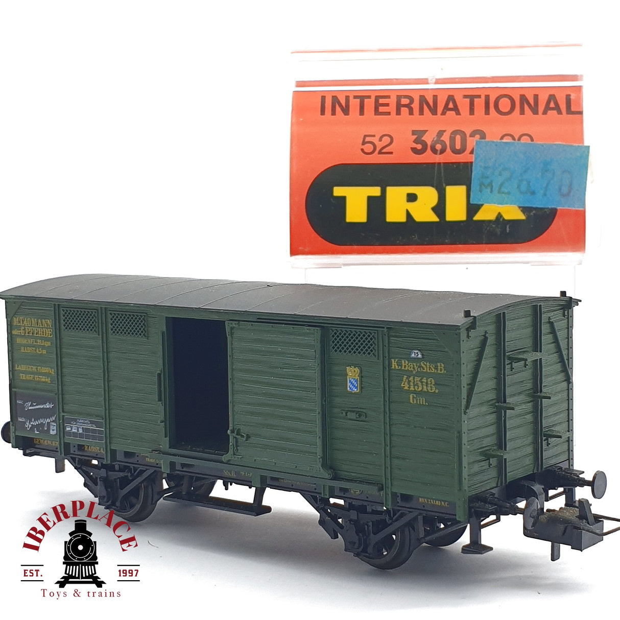 ♻️ 2da mano -  DC Trix 52 3602 00 vagón K.Bay.Sts.B 41518 H0 escala 1:87 EH09