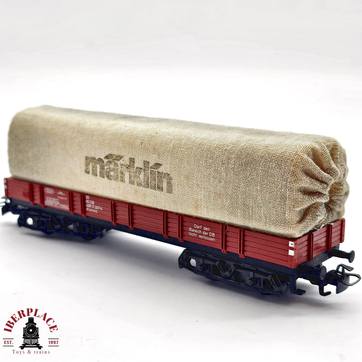 ♻️ 2da mano - Märklin vagón mercancía con lona DB H0 escala 1:87 E14