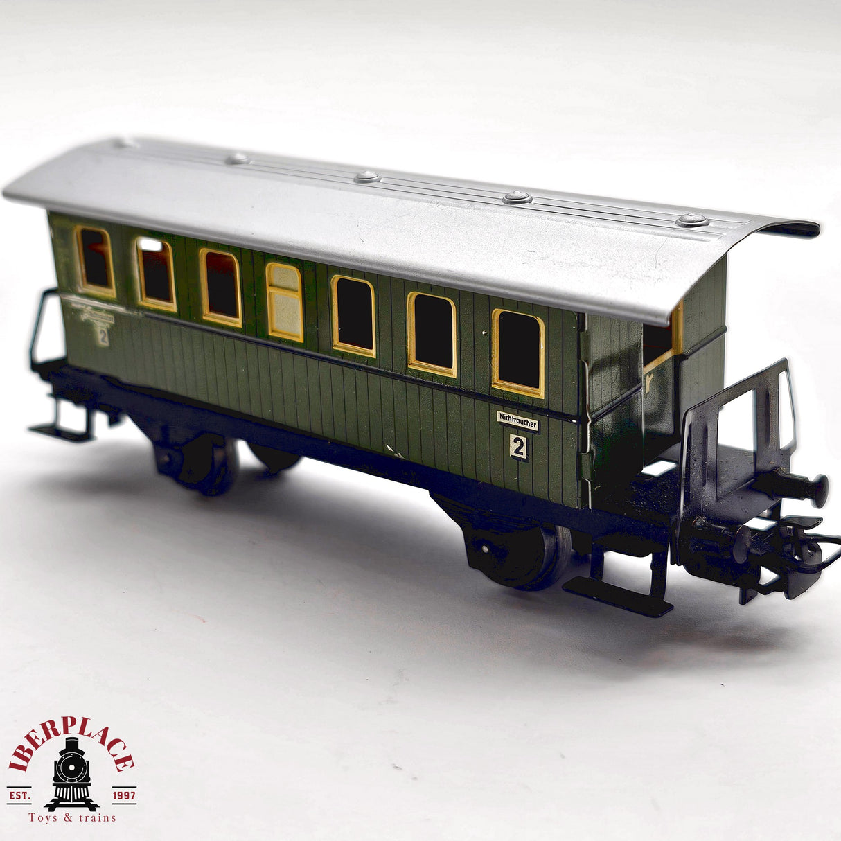 ♻️ 2da mano - 2x Märklin 4040 7190 vagon pasajeros + tope de vias tipo M H0 escala 1:87 E14