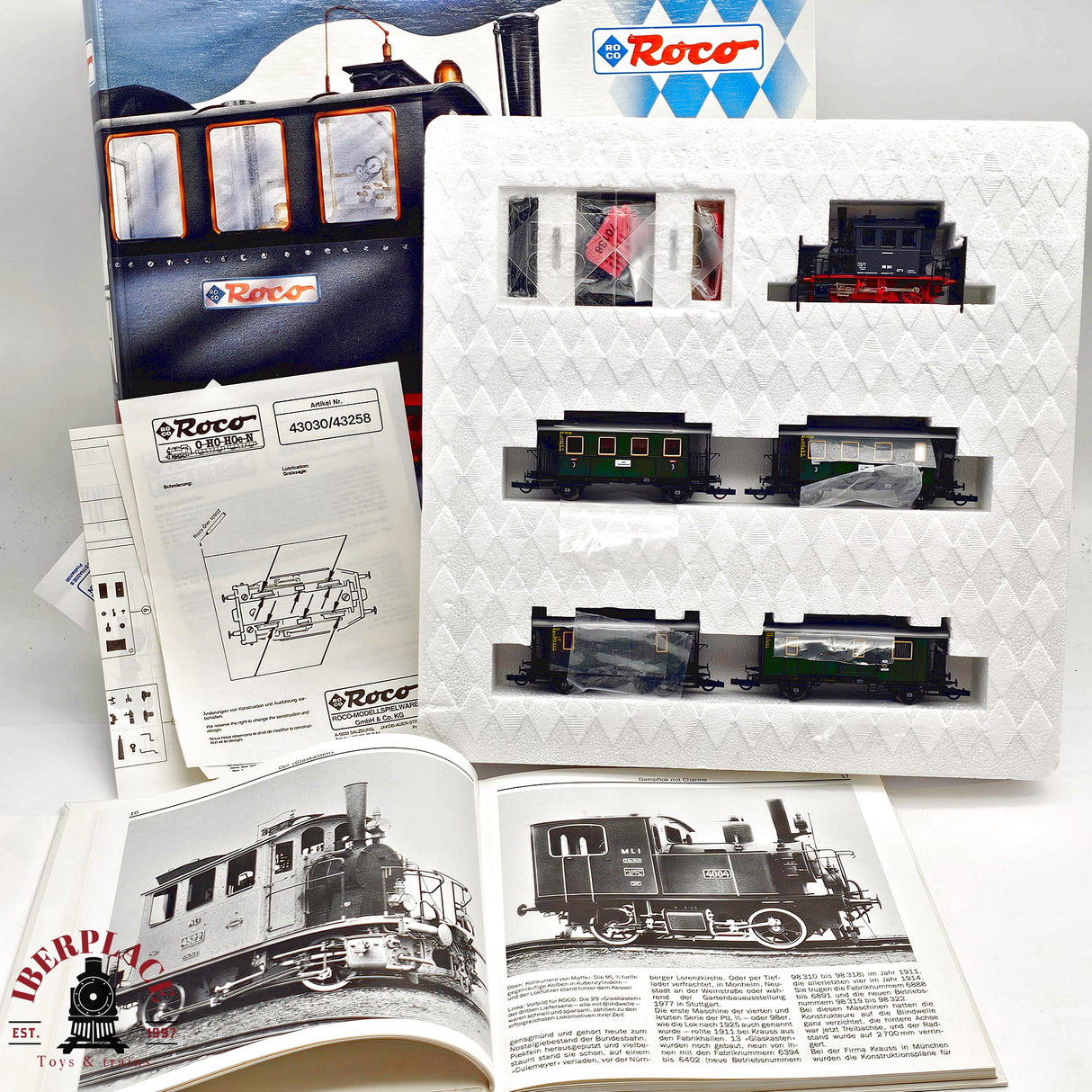 ♻️ 2da mano - DC Roco 43030 Set Locomotora y vagones pasajero H0 escala 1:87 E14