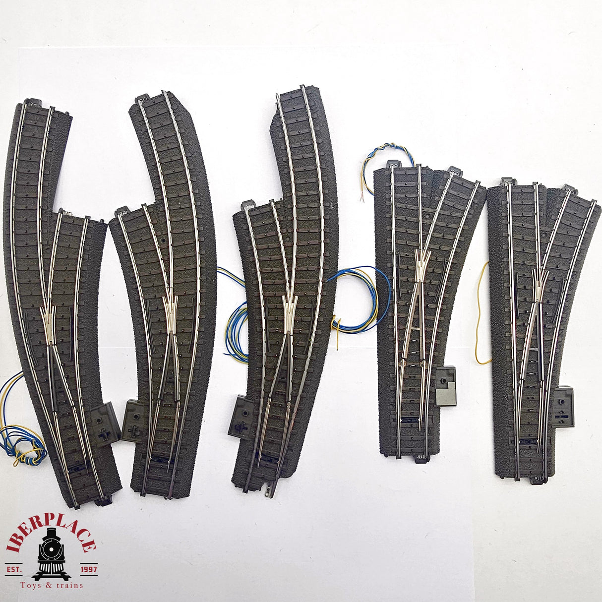 ♻️ 2da mano - Märklin DEFECTUOSOS 5x desvíos izquierda derecha sistema C H0 escala 1:87 E14