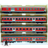 ♻️✨ Fleischmann Lote 4 coches n-Wagen DB AG Verkehrsrot 5648 5649 5647 Escala H0 1:87 DC