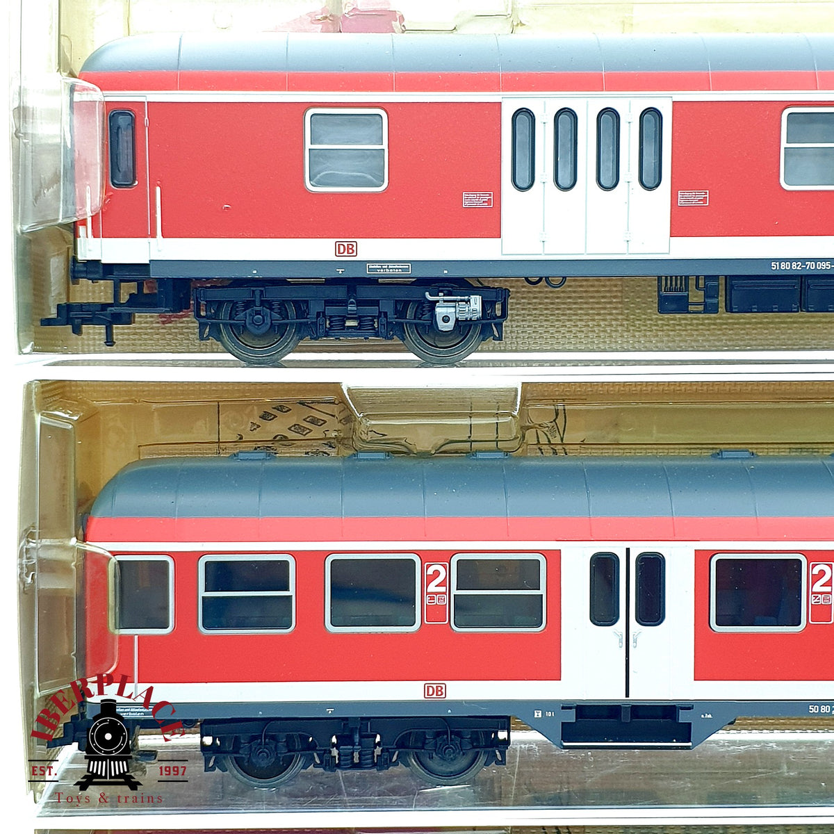 ♻️✨ Fleischmann Lote 4 coches n-Wagen DB AG Verkehrsrot 5648 5649 5647 Escala H0 1:87 DC