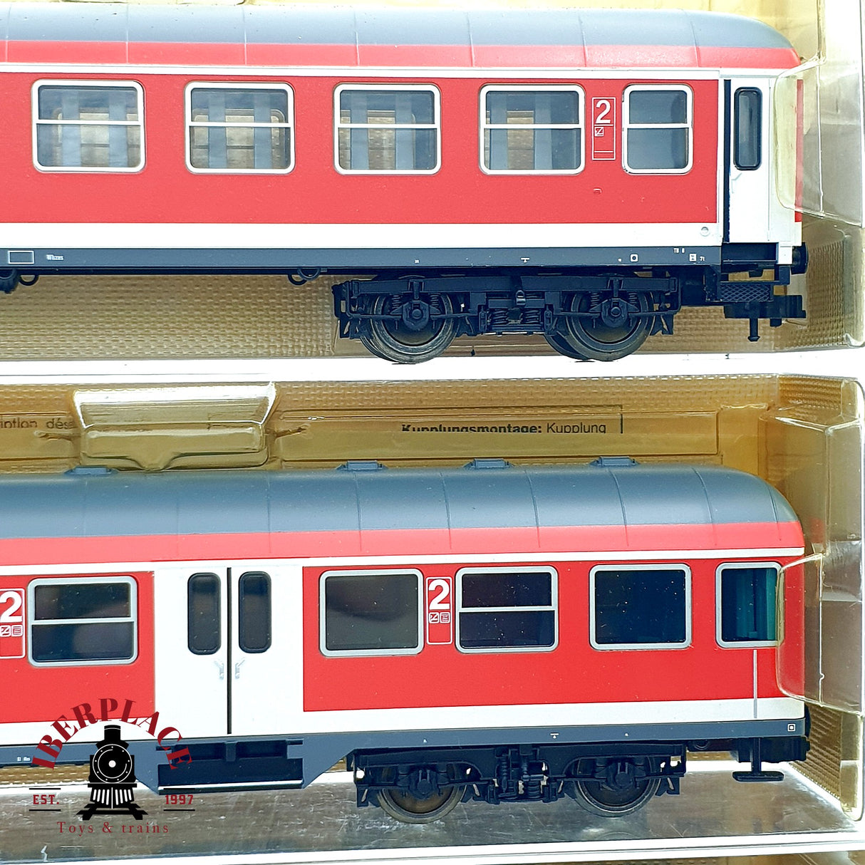♻️✨ Fleischmann Lote 4 coches n-Wagen DB AG Verkehrsrot 5648 5649 5647 Escala H0 1:87 DC