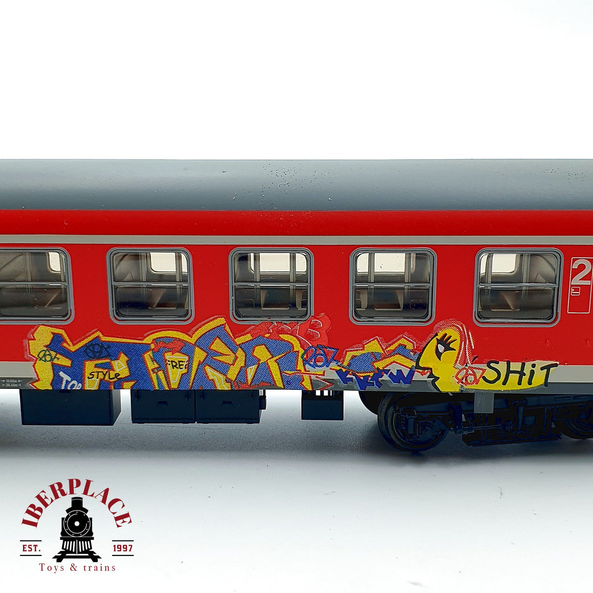 ♻️✨ Roco 45519 Vagón pasajeros 2Cl Graffiti DB AG Epoca V Escala H0 1:87 DC