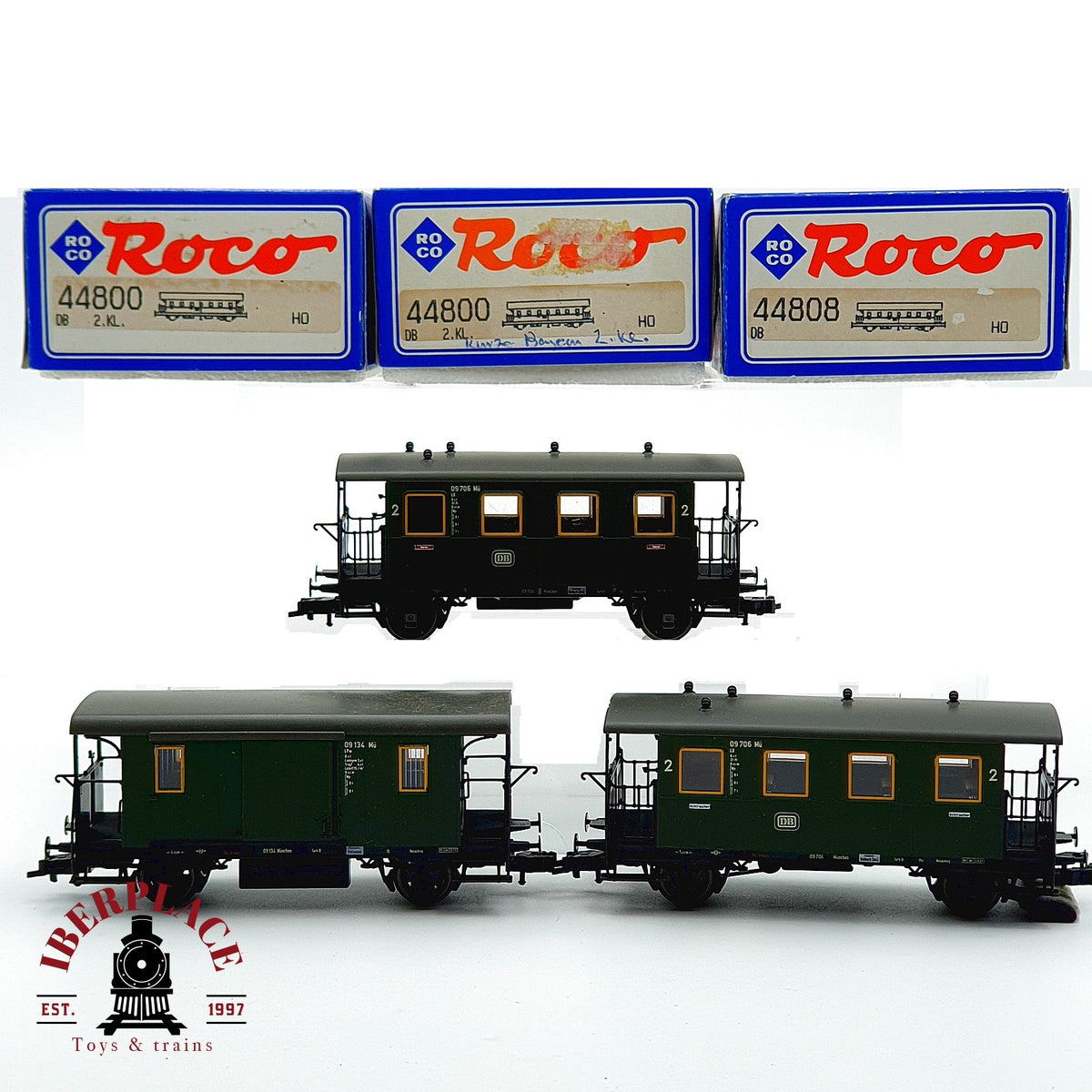 ♻️ ✨Roco 44800 44808 set 3x vagones pasajeros furgon DB época III H0 1:87 DC