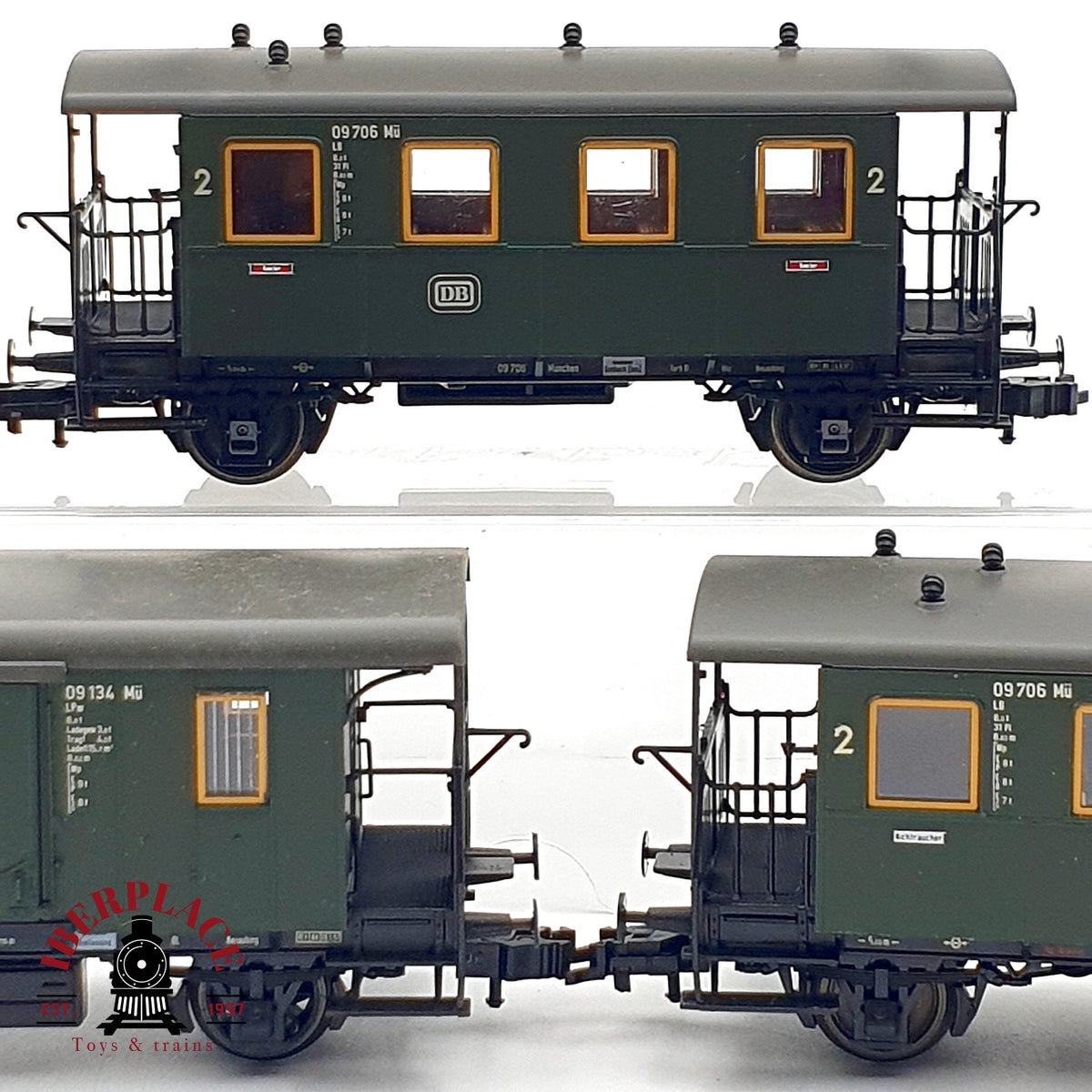 ♻️ ✨Roco 44800 44808 set 3x vagones pasajeros furgon DB época III H0 1:87 DC