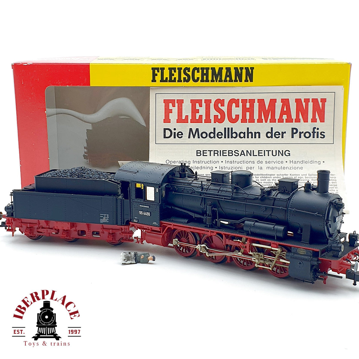 ♻️✨ Fleischmann 4155 Locomotora vapor BR 55 4455 DB Epoca III Escala H0 1:87 DC