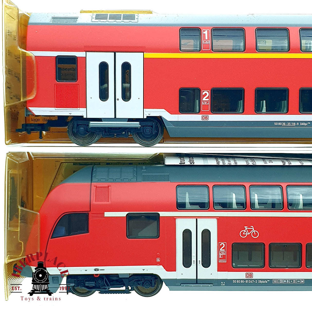♻️✨ Fleischmann 5620 5625 set 4x vagones doble piso DB Regio Ep V Escala H0 1:87 DC