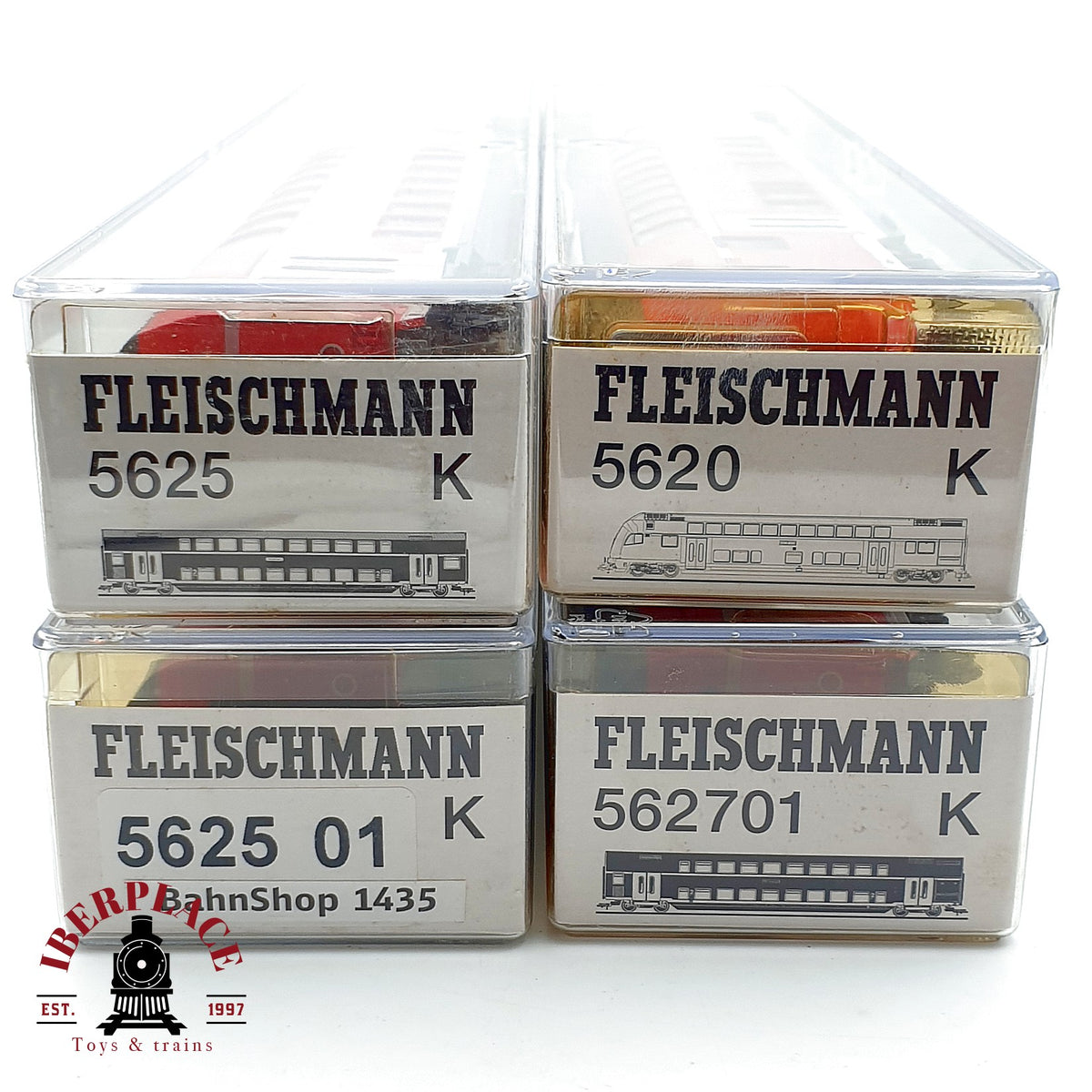 ♻️✨ Fleischmann 5620 5625 set 4x vagones doble piso DB Regio Ep V Escala H0 1:87 DC