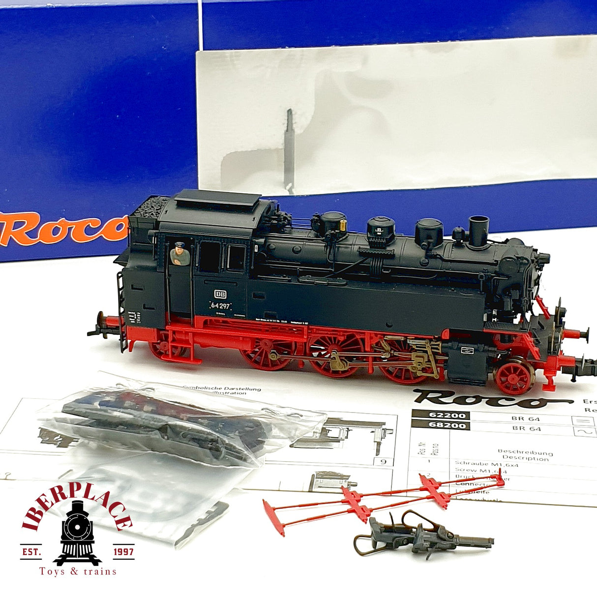 ♻️✨ Roco 62200 Locomotora vapor BR 64 297 DB Epoca III Escala H0 1:87 DC