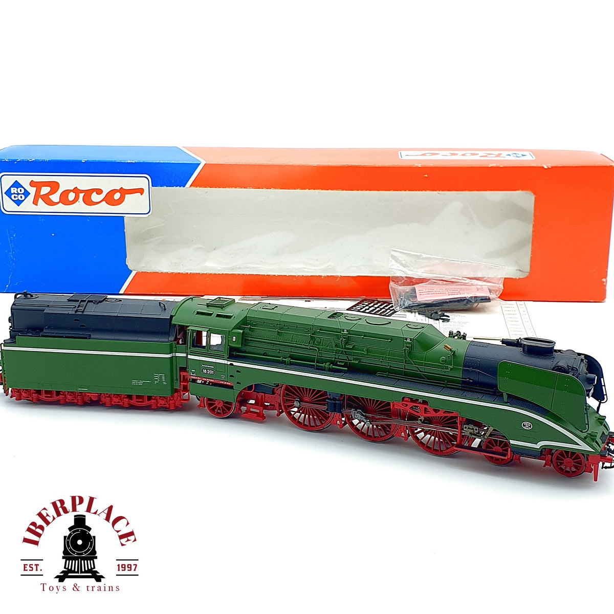 ♻️ 🚂 Roco 63201 Locomotora vapor BR 18 201 DR Epoca III Escala H0 1:87 DC
