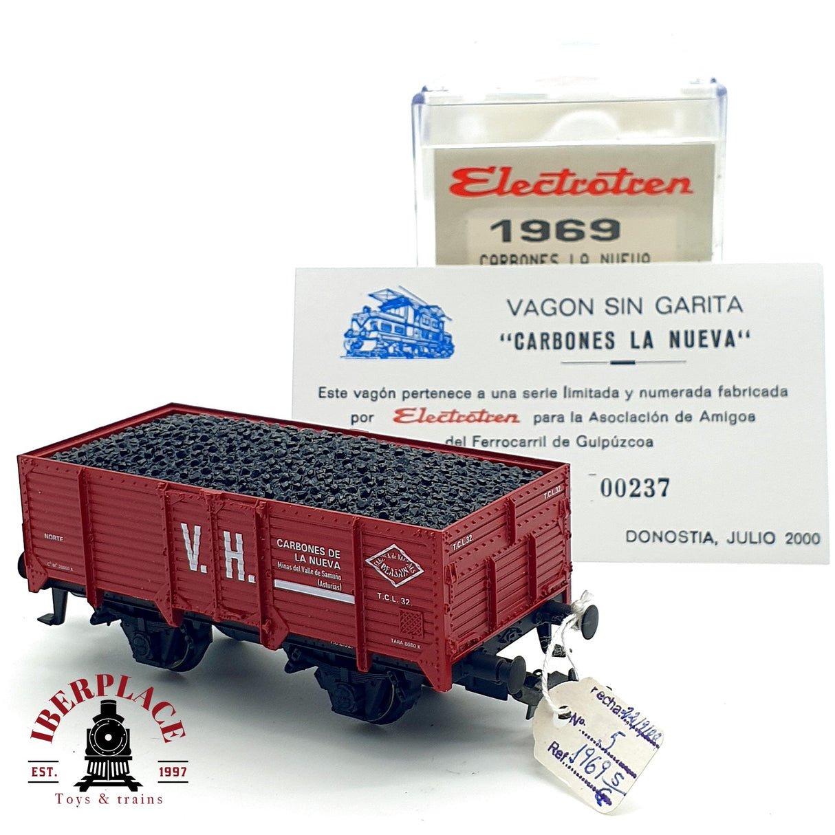 ♻️ DC Electrotren 1969 vagón de bordes carbones la nueva S/G A.A.F.G RENFE H0 escala 1:87 A28