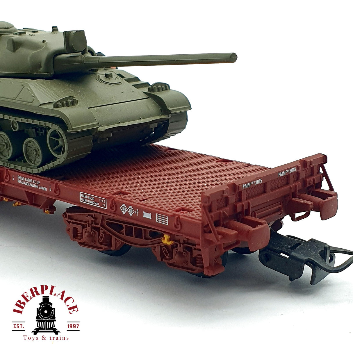 ♻️ DC Electrotren vagón plataforma con tanque militar  RENFE H0 escala 1:87 A28