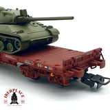 ♻️ DC Electrotren vagón plataforma con tanque militar  RENFE H0 escala 1:87 A28