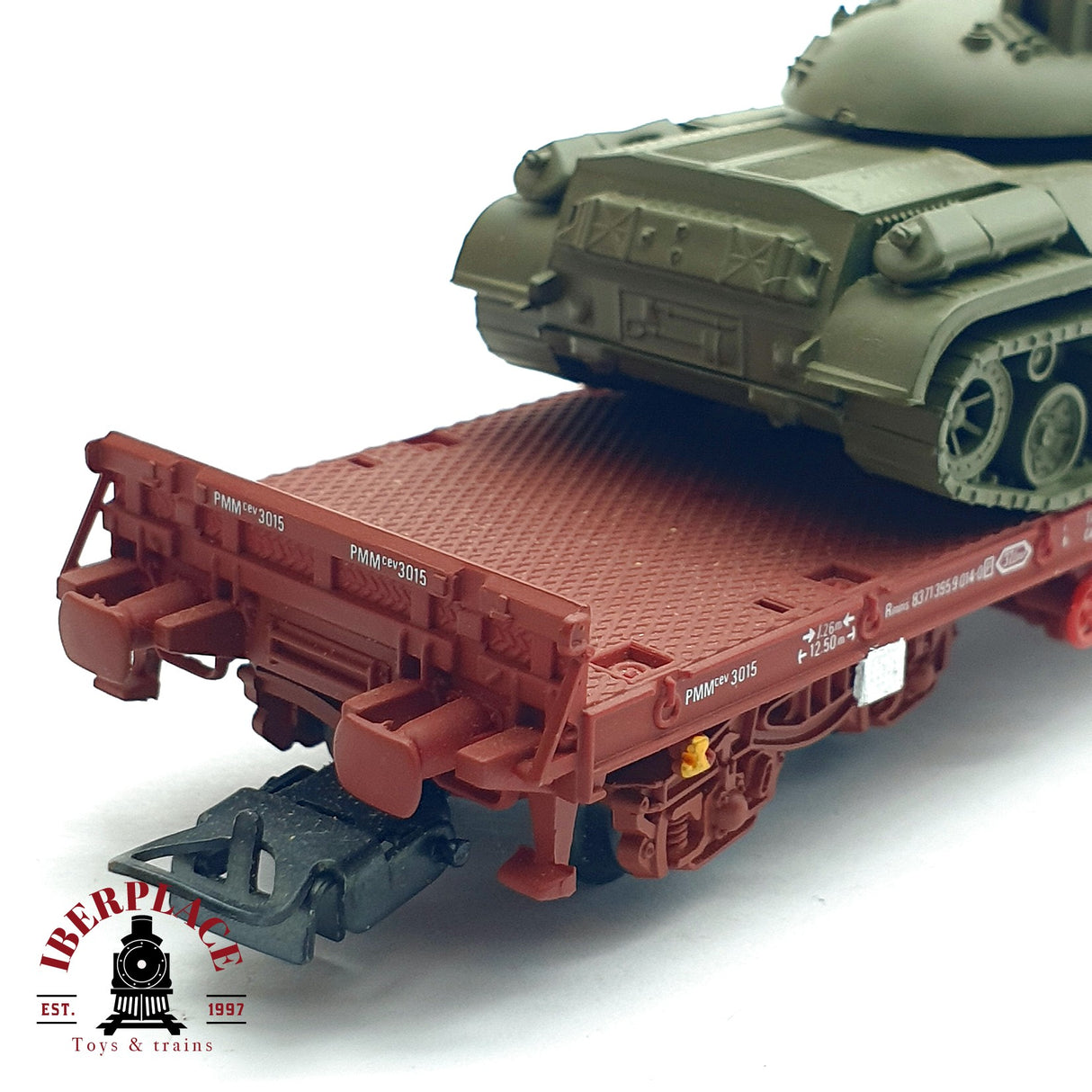 ♻️ DC Electrotren vagón plataforma con tanque militar  RENFE H0 escala 1:87 A28
