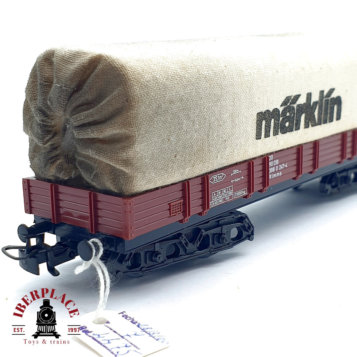 ♻️ AC Märklin 4475 vagón plataforma con lona DB 398 H0 escala 1:87 A28