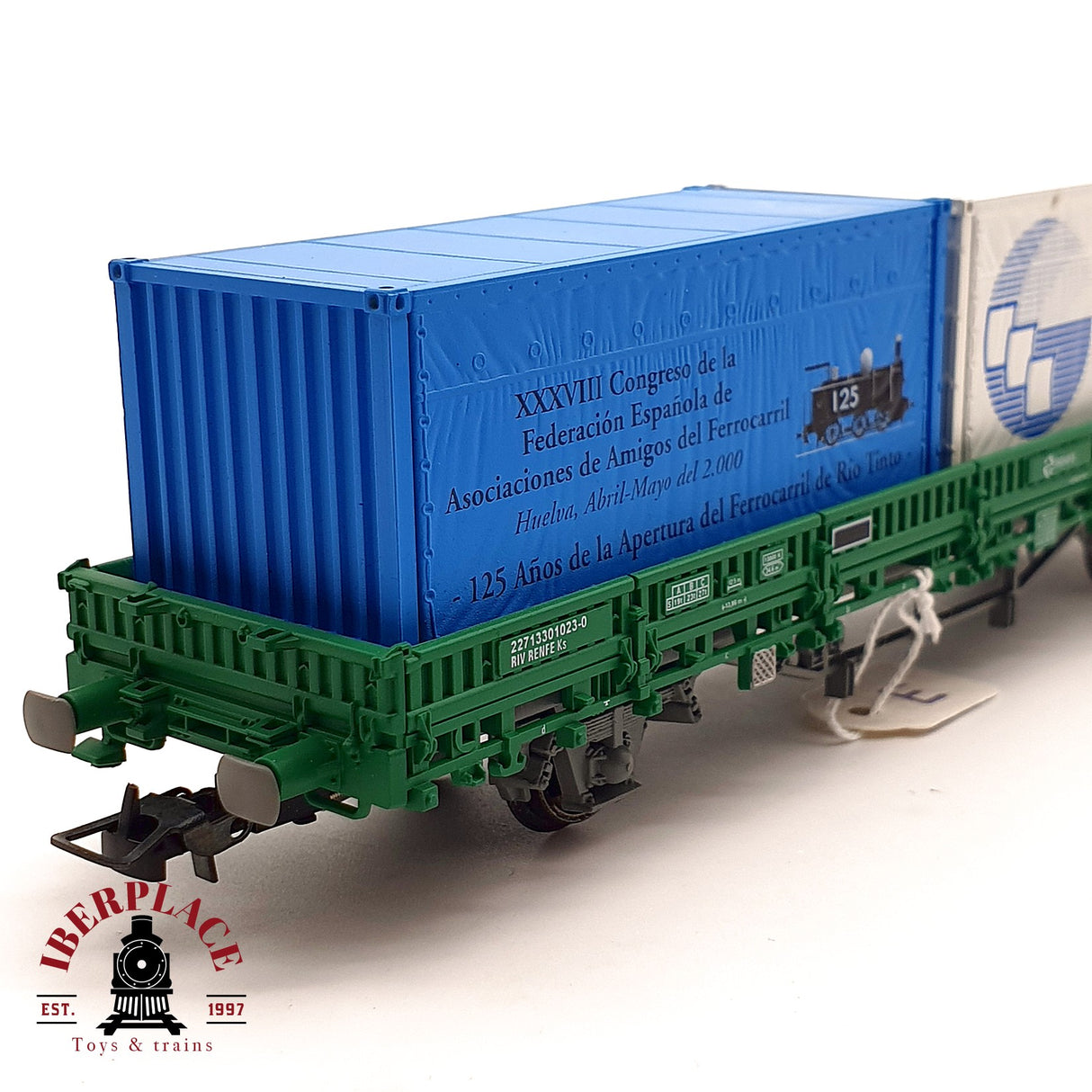 ♻️ DC Electrotren 1527K vagón contenedores congreso Feaaf Huelva 2000 H0 escala 1:87 A28