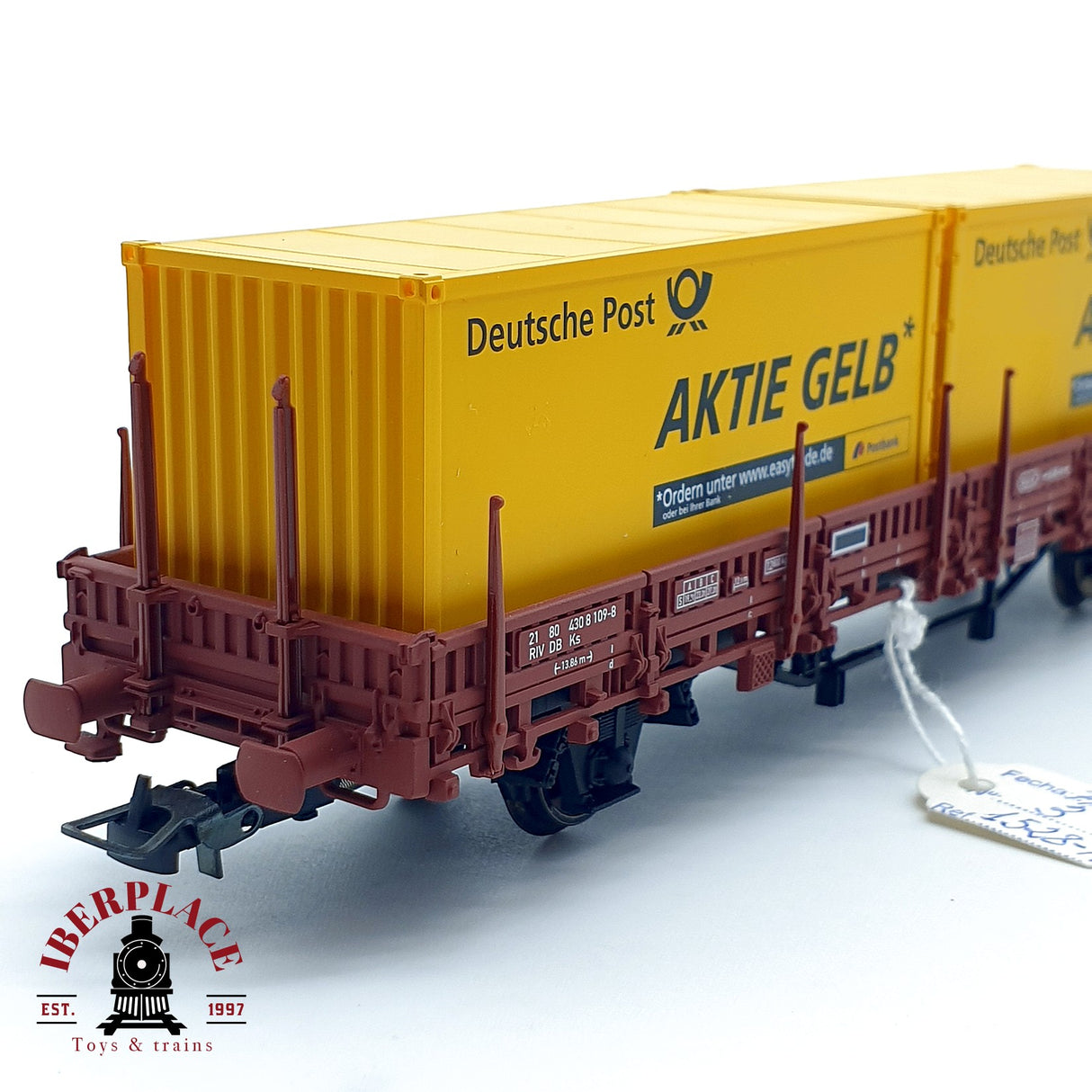 ♻️ DC Electrotren 1528K vagón contenedores Deutsche Post DB H0 escala 1:87 A28