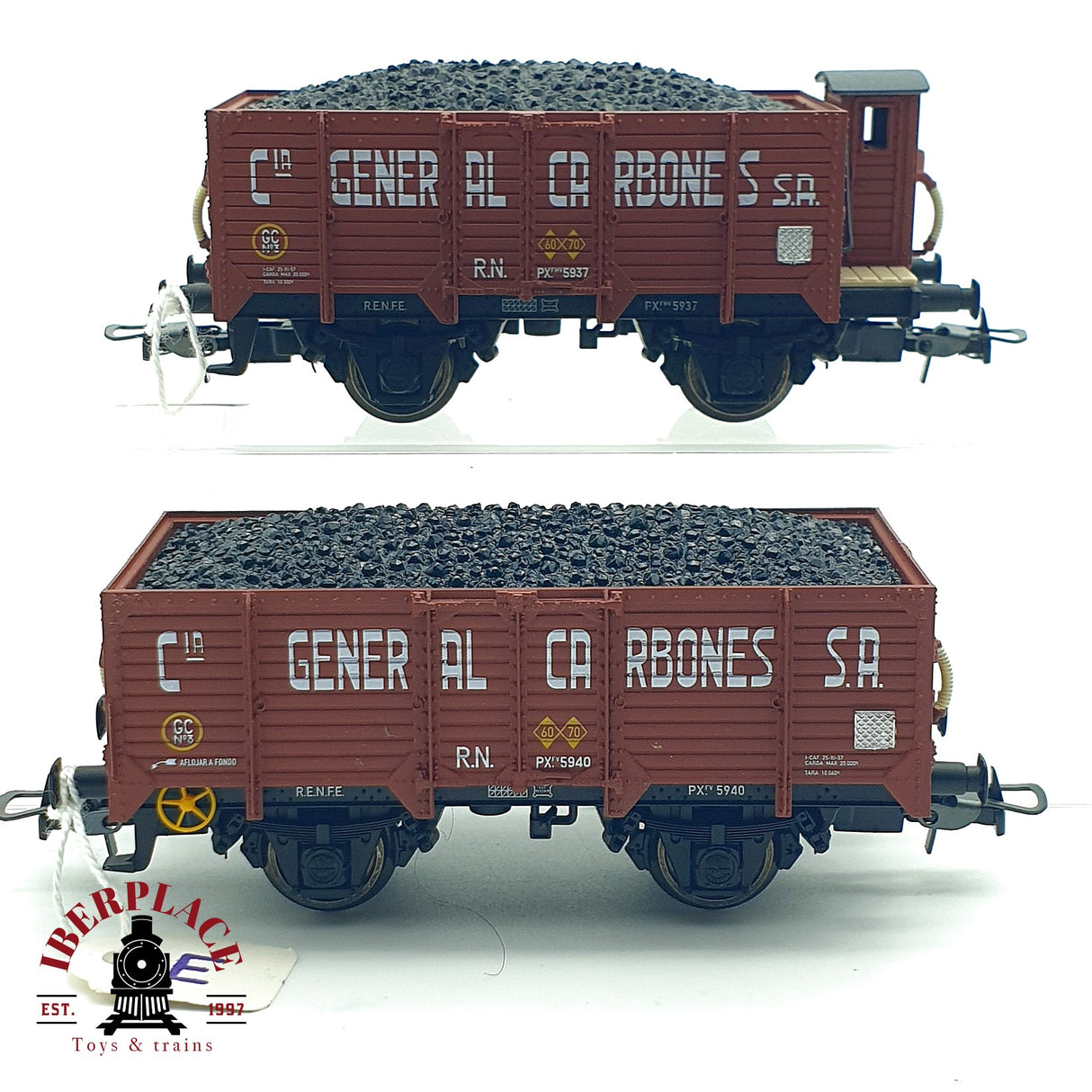 ♻️ DC Electrotren 1976 dos vagones General carbones RENFE RN H0 escala 1:87 A28