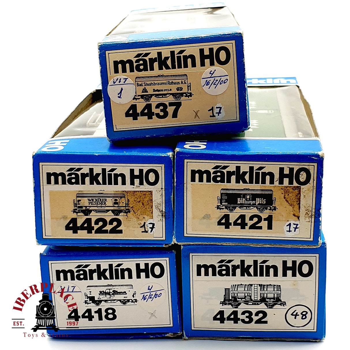 ♻️ 5x Märklin vagones cerveceros Pilsener Bit Burger Pils DB H0 escala 1:87 A28