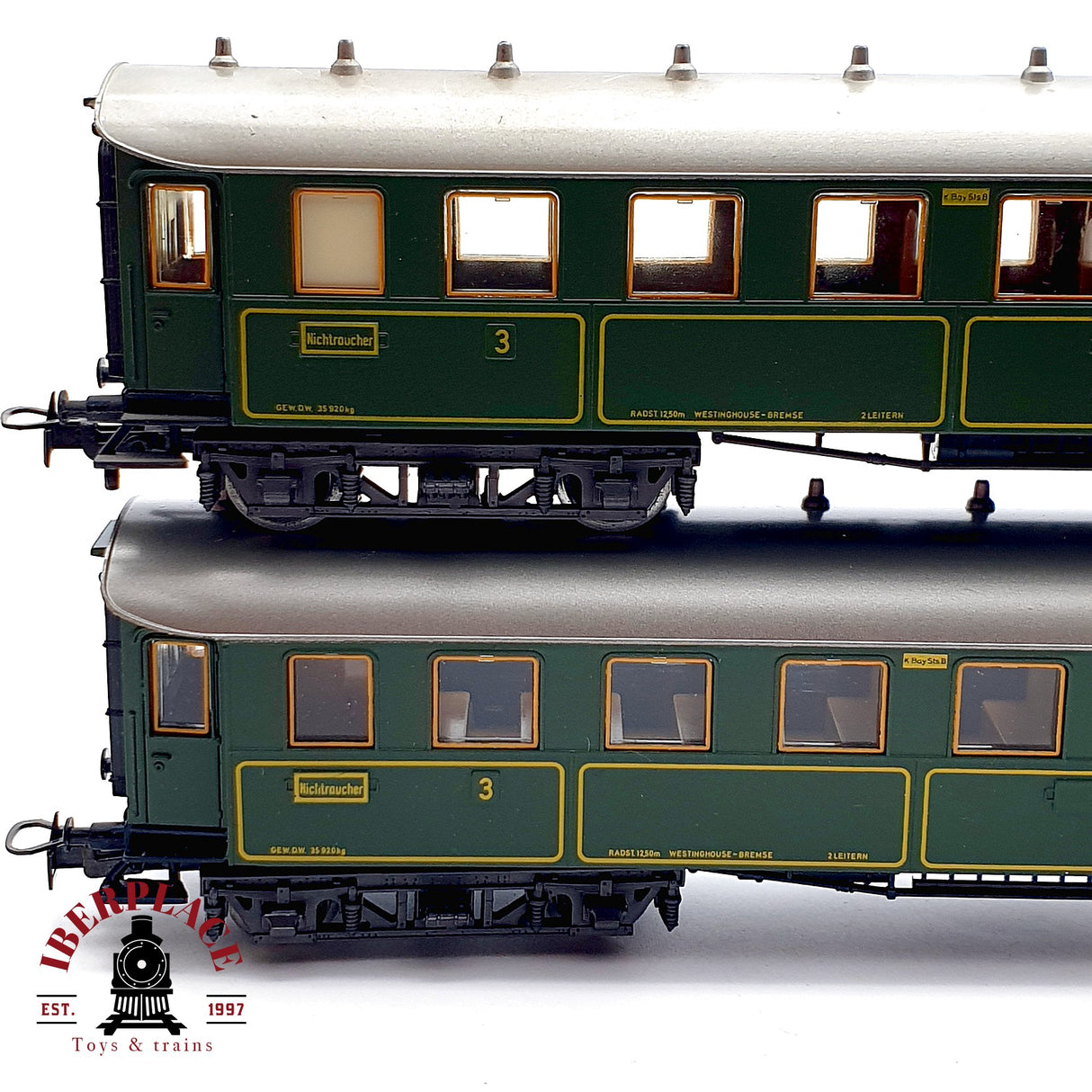 ♻️ 4x Märklin  4135 vagones pasajeros K.Bay.Sts.B Clase 3 H0 escala 1:87 A28