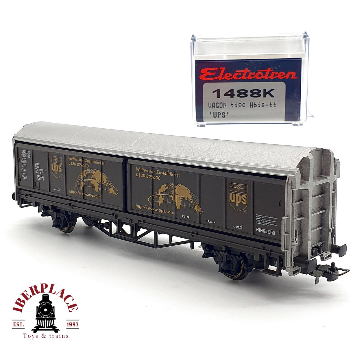 ♻️ DC Electrotren 1488K vagón cerrado tipo Hbis tt UPS DB H0 escala 1:87 A28