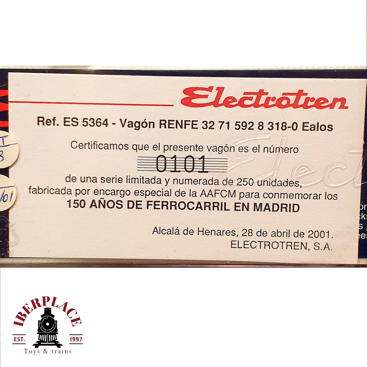 ♻️ DC Electrotren 5364K vagón cerrado FC Madrid 150 aniversario AAFCM RENFE H0 escala 1:87 A28