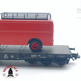 🆕 Märklin - AC 48755 vagón plataforma + camión de bomberos ruedas aisladas podría usarse en DC H0 escala 1:87