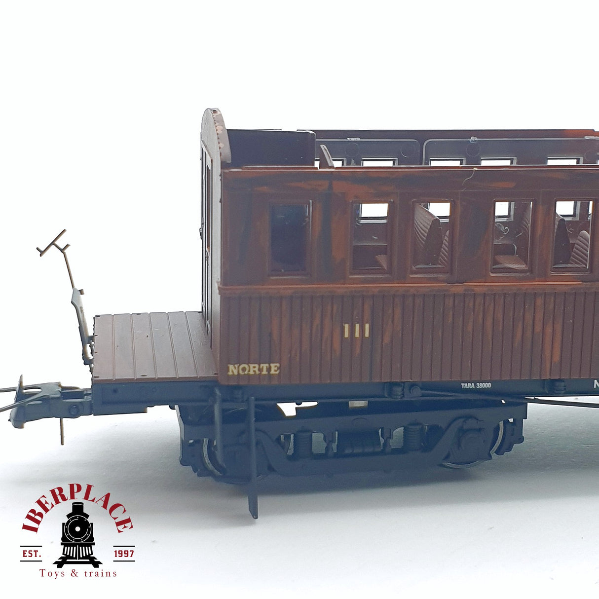 🆕 Mabar 💡 - Restos coche Norte CCfhv197 Carrocería, chasis, asientos, enganches y un bogie H0 escala 1:87