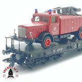 🆕 Märklin - AC 48671 vagón plataforma + camión de bomberos ruedas aisladas podría usarse en DC H0 escala 1:87