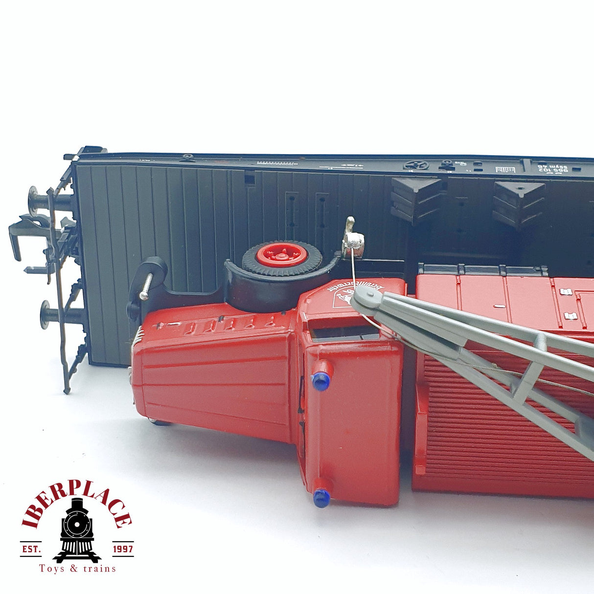 🆕 Märklin - AC 48671 vagón plataforma + camión de bomberos ruedas aisladas podría usarse en DC H0 escala 1:87