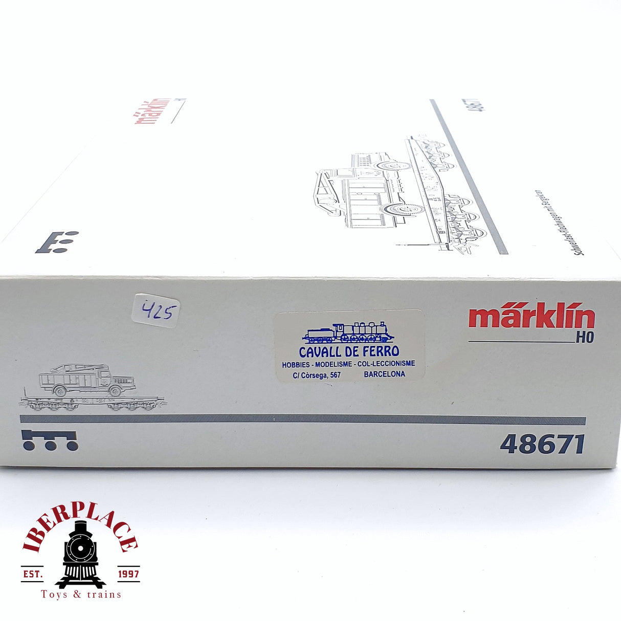 🆕 Märklin - AC 48671 vagón plataforma + camión de bomberos ruedas aisladas podría usarse en DC H0 escala 1:87