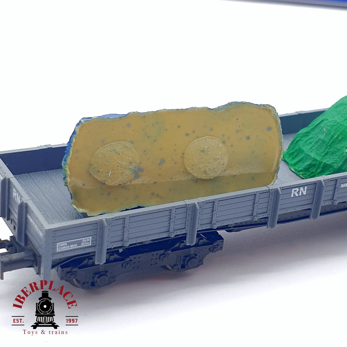 🆕 Mabar - 81403 Set de vagones plataforma MM borde bajo RENFE carga de coches con lona H0 escala 1:87