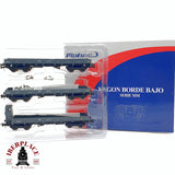 🆕 Mabar - 81400 Set de vagones plataforma MM borde bajo RENFE H0 escala 1:87