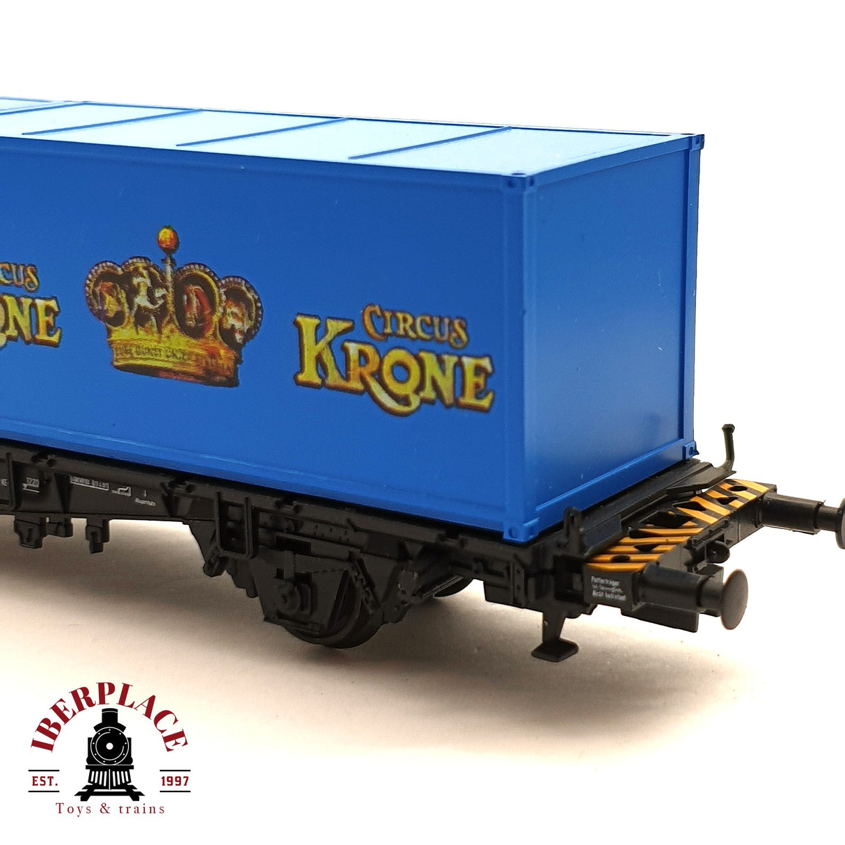 ♻️ 2da mano - DC Roco 47597 vagón contenedor Krone Circus DB H0 escala 1:87 E15