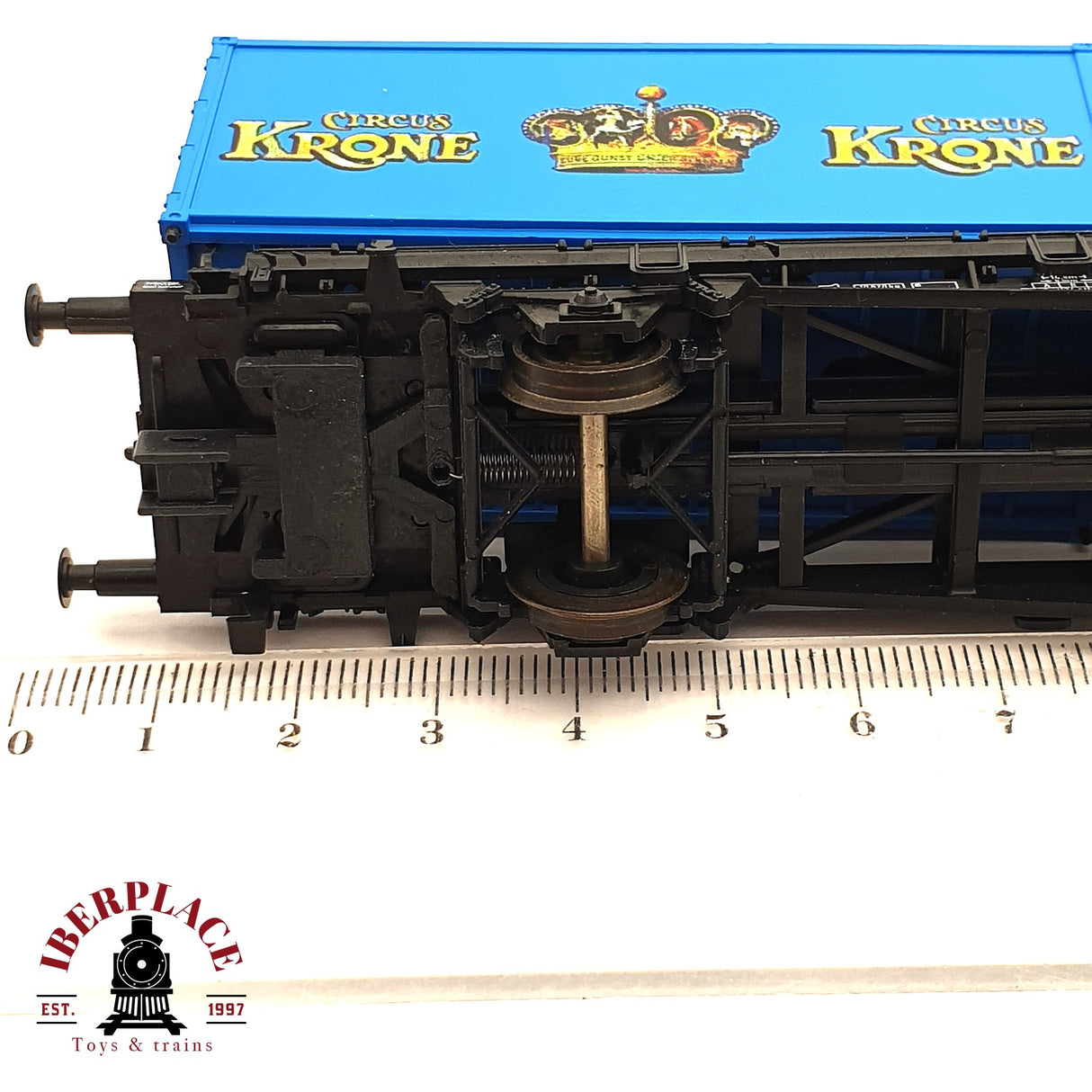 ♻️ 2da mano - DC Roco 47597 vagón contenedor Krone Circus DB H0 escala 1:87 E15