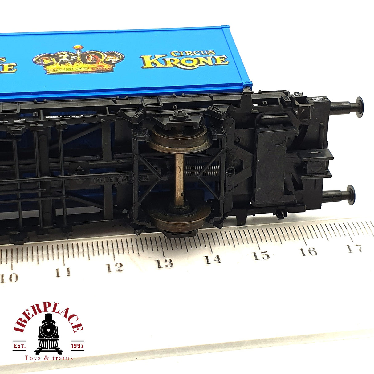 ♻️ 2da mano - DC Roco 47597 vagón contenedor Krone Circus DB H0 escala 1:87 E15