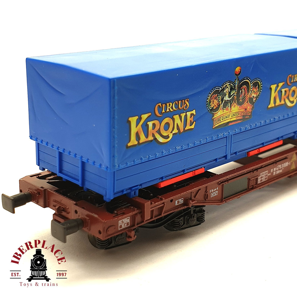 ♻️ 2da mano - DC Roco vagón contenedor Krone Circus DB H0 escala 1:87 E15