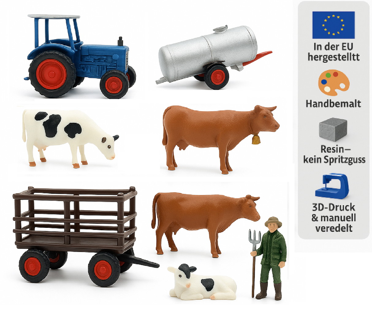 Iberplace 30010 – Superset «Agricultura» H0 (1:87) | Figuras y accesorios de resina pintados a mano