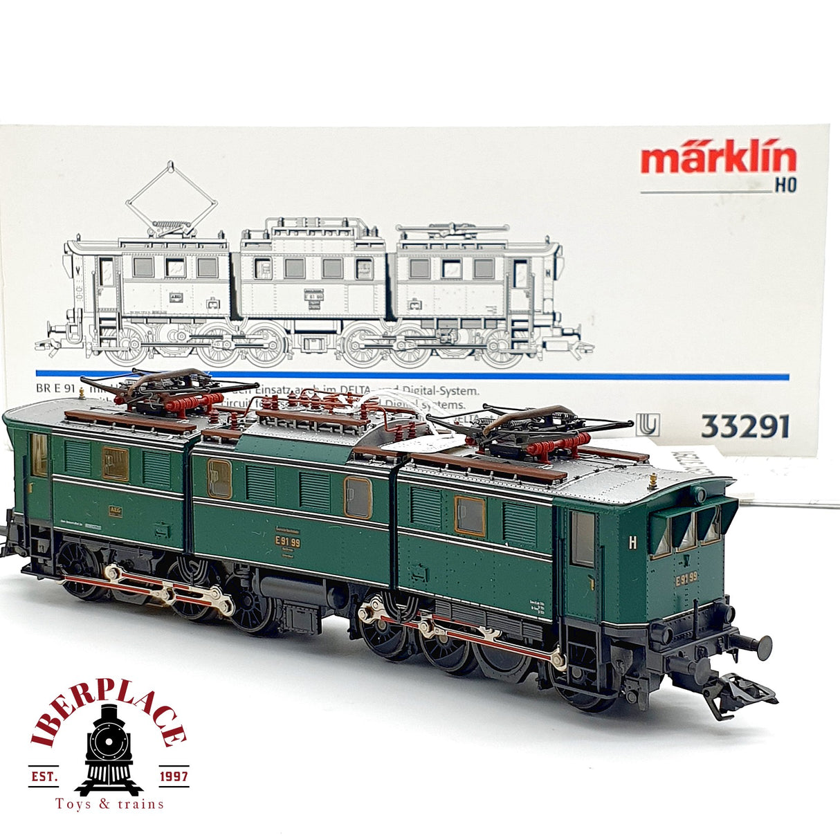♻️ AC Märklin 33291 Locomotora BR E91 99 H0 escala 1:87 A28