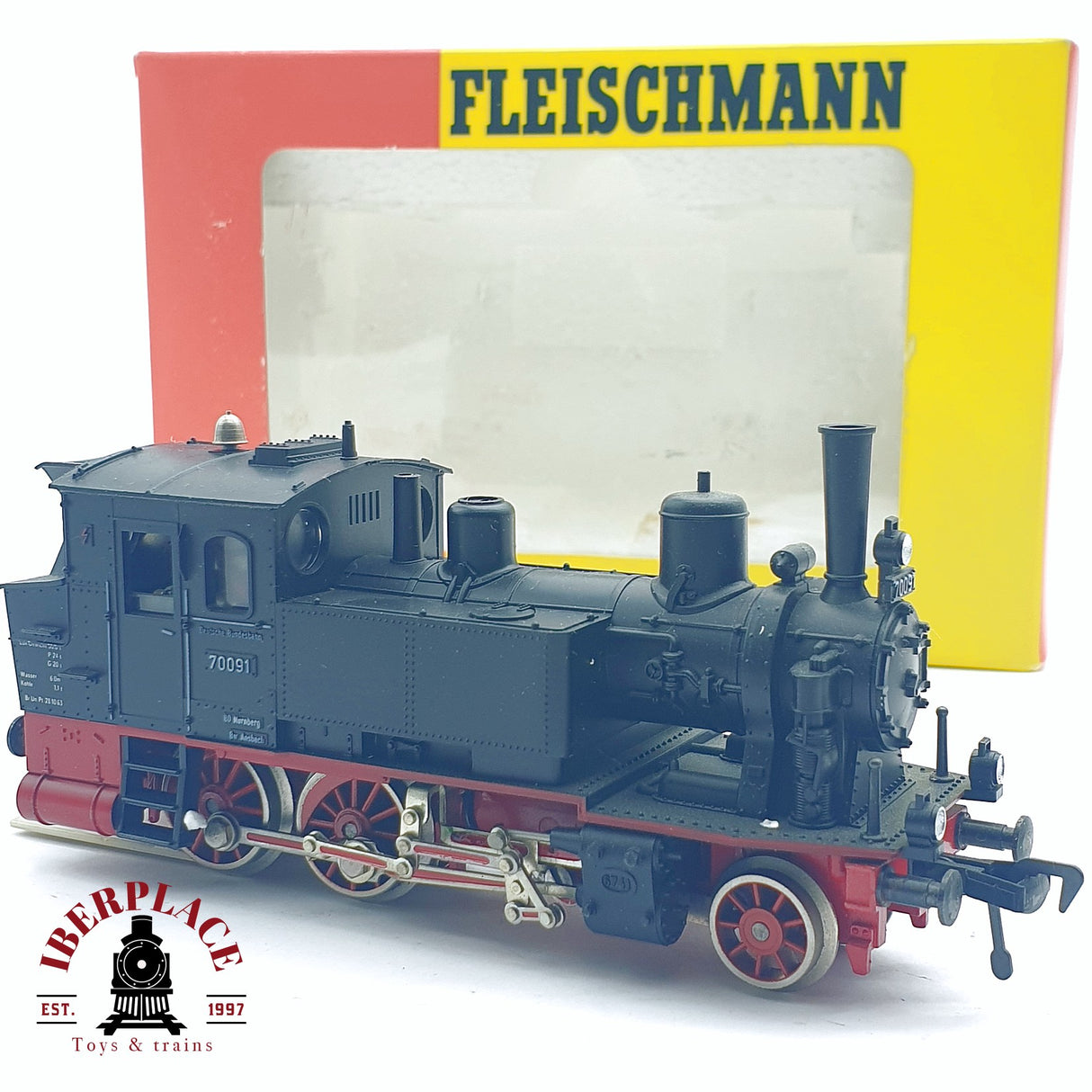 ♻️ 2da mano - DC Fleischmann 4016 Locomotora de vapor DB 70091 Negra H0 escala 1:87