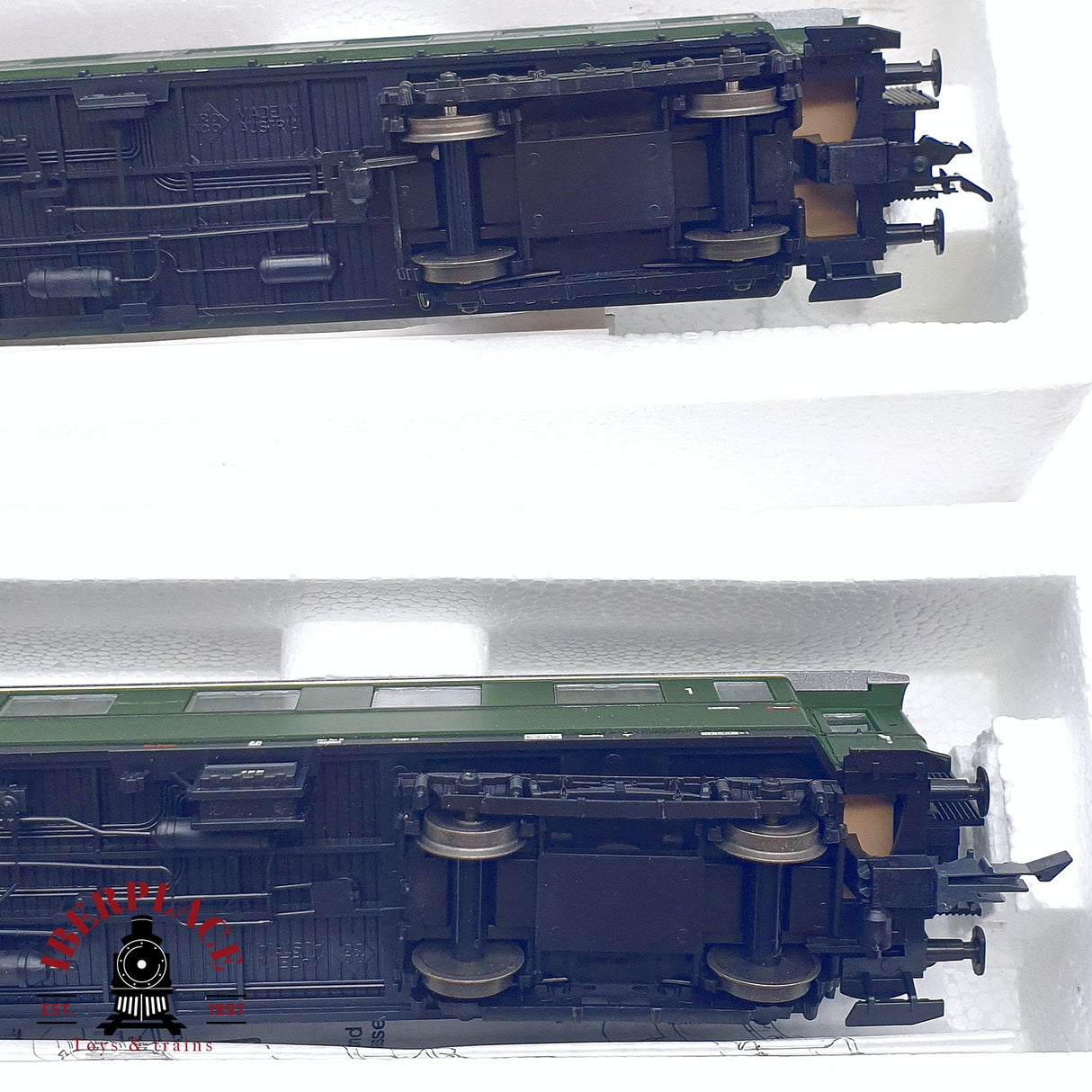 ♻️ 2da mano - DC 5x Roco vagones pasajeros DB clase 1-2 verde H0 escala 1:87