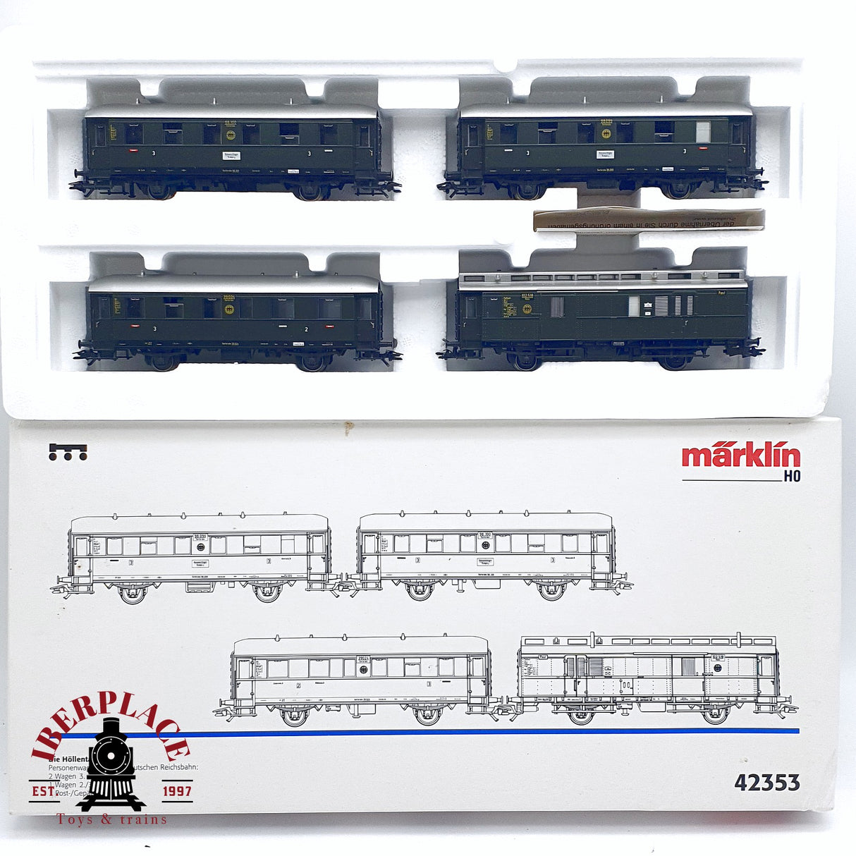 ♻️ 2da mano - Märklin 42353 Set vagones Deutschen Reichsbahn 2-3 clase H0 escala 1:87