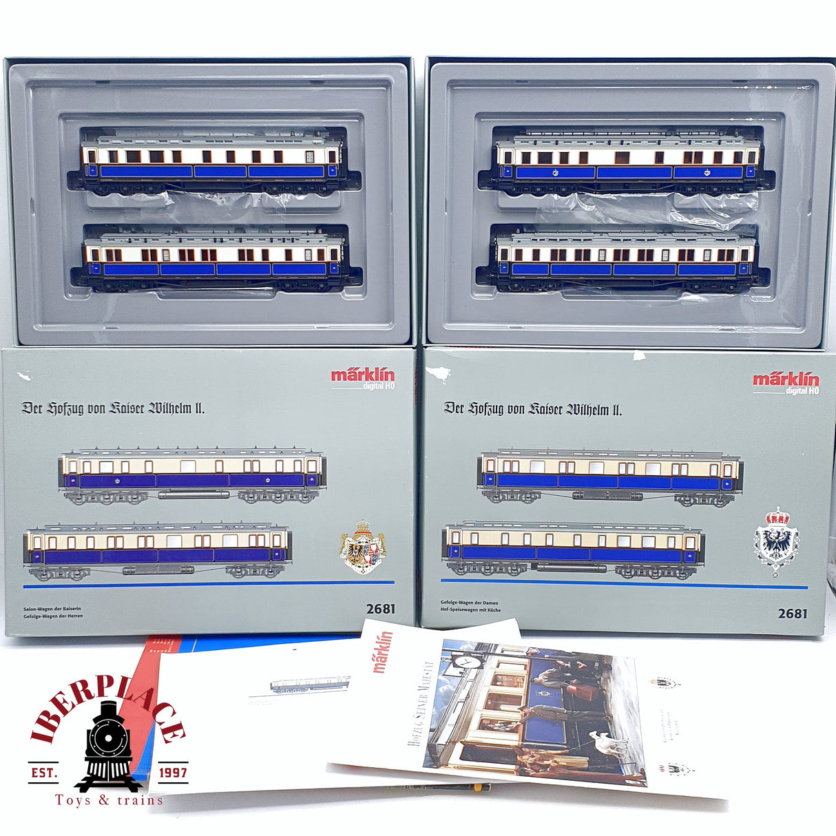 ♻️ 2da mano - Märklin 2x 2681 Digital Set de vagones salón de la emperatriz H0 escala 1:87